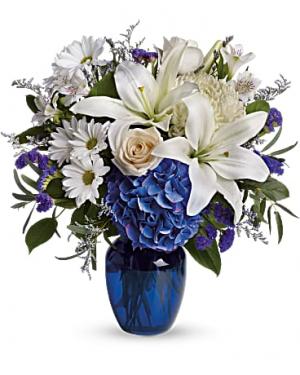 Beautiful In Blue Vase Arrangement