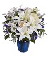 Beautiful In Blue Vase Arrangement