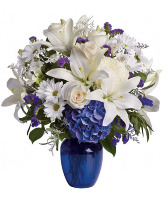 Beautiful in Blue Vase arrangement