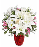 Beautiful in Red Vase arrangement