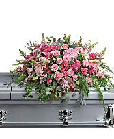beautiful memories casket spray casket  flowers