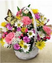 Beautiful Mixed Blooms Basket Arrangement