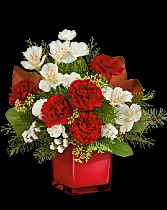 beautiful red cube christmas floral 