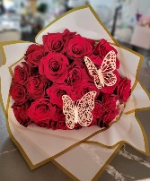 Beautiful red  wrapped bouquet  Any occasion 