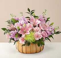 Beautiful Spirit Basket pink flowers 