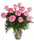 Beautiful Two-Tone Pink Rose Dozen Vase Arrangement