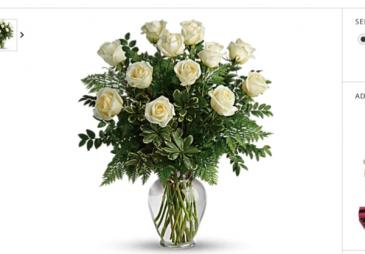 Beautiful white roses 12 roses arranged in vase in Fairfield, OH | NOVACK-SCHAFER FLORIST