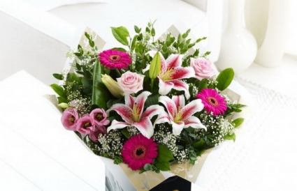 Beautiful Wrapped Flowers Vase included