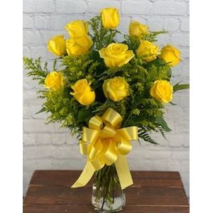 Beautiful Yellow Rose Vase FHF-R11 Fresh Vase Arrangement 
