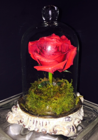 beauty and the beast rose figurine