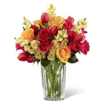 Beauty and Grace Bouquet Glass assorted flowers