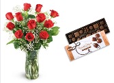 Beauty and Sweets  Dz.Red Roses and Box Of Chocolates 