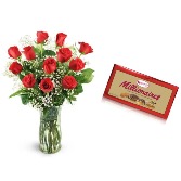 Beauty and Sweets  Dz.Red Roses and Box of Chocolates 