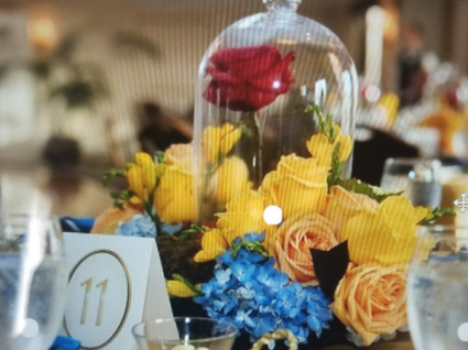 beauty and the beast theme centerpiece 