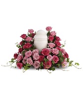Bed of Pink Roses  Cremation Flowers   (urn/frame not included) 