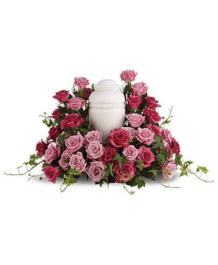 Bed of Pink Roses  Cremation Flowers   (urn/frame not included) 