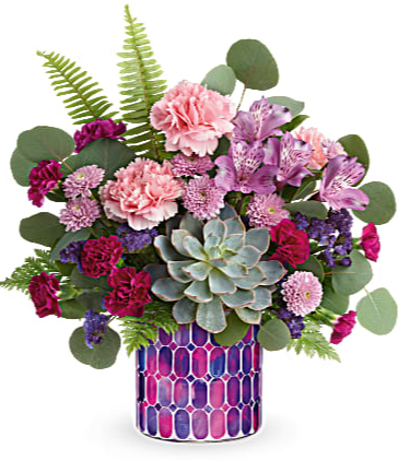 Bedazzling Beauty Bouquet Teleflora's mosaic cylinder