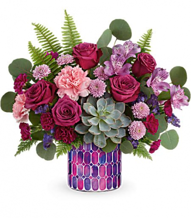 Bedazzling Rose Beauty Bouquet Teleflora's Mosaic Glass
