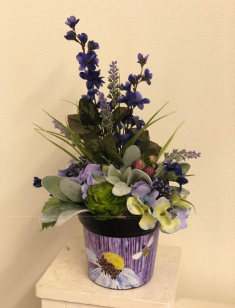 Bee happy purple Silk Arrangement