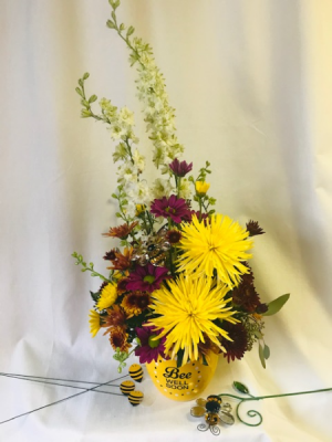 Bee Well Soon Centerpiece in Coleman, WI | COLEMAN FLORAL & GREENHOUSES Bee Well Soon Centerpiece in Coleman, WI | COLEMAN FLORAL & GREENHOUSES