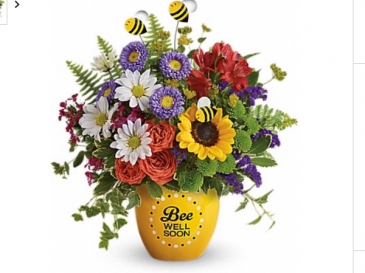 BEE WELL SOON Fresh flowers in ceramic keepsake in Fairfield, OH | NOVACK-SCHAFER FLORIST