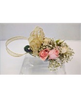Beige and pink corsage for you wedding, prom, pres 