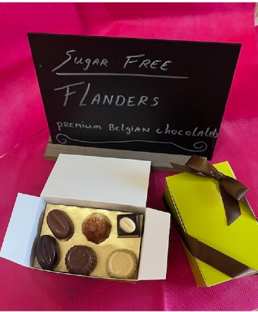 Sugar free Belgian finest chocolates 12 pieces in ballotin box in Cape Coral, FL | ENCHANTED FLORIST OF CAPE CORAL Sugar free Belgian finest chocolates 12 pieces in ballotin box in Cape Coral, FL | ENCHANTED FLORIST OF CAPE CORAL