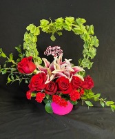 Belles Heart Roses and Stargazers