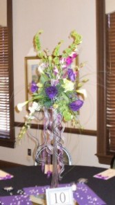 Belles, Mini Callas, Lisianthus, Orchids Tower Centerpiece