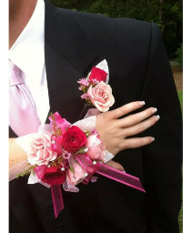 Pink Blooms Corsage and Boutonierre