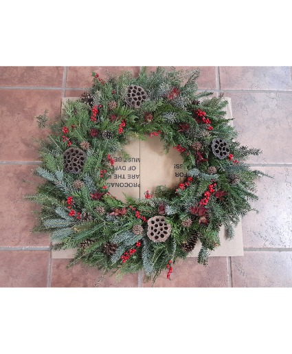 Berries and Pods  fresh wreath