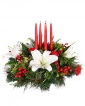 Berry and Light Centerpiece
