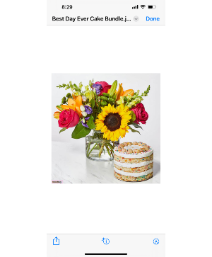 Best Day Ever Cake Bundle Cake and Flowers