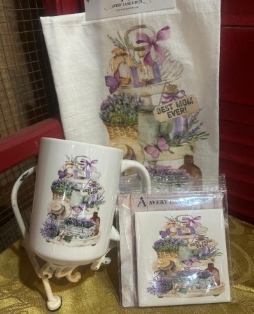 Best Mom Ever!  While Supplies Last! TEa Towel, Mug & Coaster Gift Set in Colorado Springs, CO | Enchanted Florist II