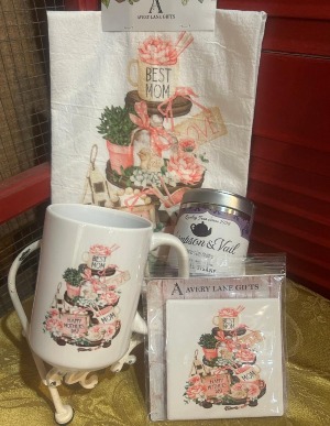 Best mom Gift Set TEA TOWEL, MUG, COASTER AND MOM'S SPECIAL TEA