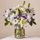 Beyond Blue Arrangement Beautiful Fresh Blue and White Blooms