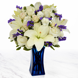 Beyond Blue Vase Arrangement in Edmond, OK | ALL ABOUT FLOWER POWER