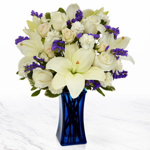 Beyond Blue Vase Arrangement