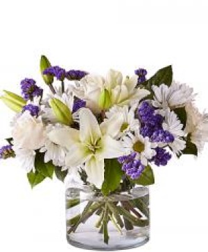 BEYOND BLUE VASE ARRANGEMENT