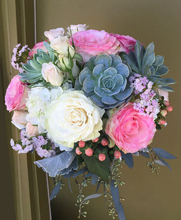 Big & Bold Pastels Bouquet with Succulents in Colonia, NJ | LAKE FLOWERS