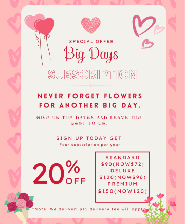 Big Days  Flower Subscription  in Edmonton, AB | Little Daisy Blooms & Balloons