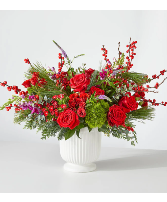 Big Red Bow Vase Arrangement