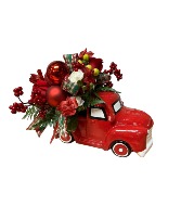 Big Red Truck Christmas Fresh florals and Big Red Truck