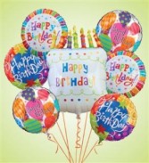 Big White Birthday Cake Mylar Bundle Birthday