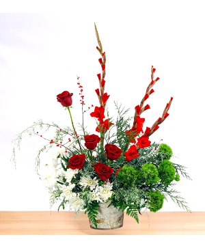 Birch and Berries  Container Arrangement