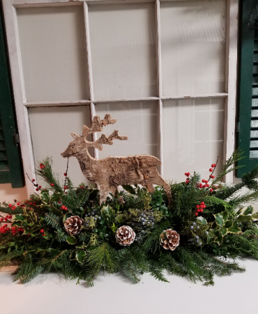 Birch reindeer centerpiece Holiday
