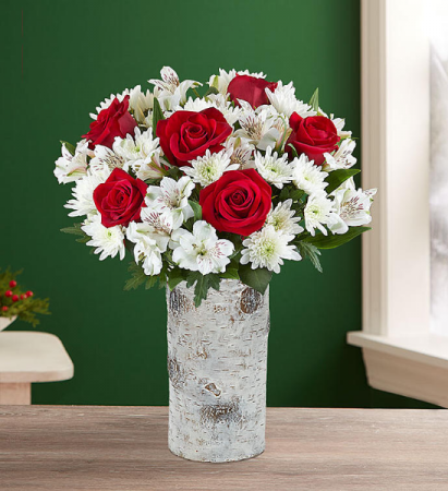 Birch Vase Roses 