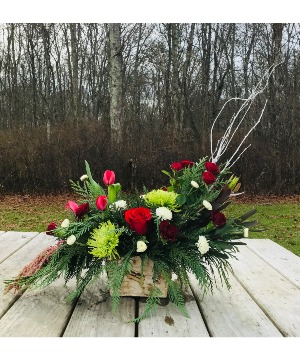 Birchwood Winter Blooms Christmas arrangement