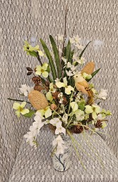 Bird in a Vase w/ Silk Flowers 
