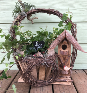 Birdhouse Basket with Love. in Pensacola, FL | JUST JUDY'S FLOWERS, LOCAL ART & GIFTS Birdhouse Basket with Love. in Pensacola, FL | JUST JUDY'S FLOWERS, LOCAL ART & GIFTS